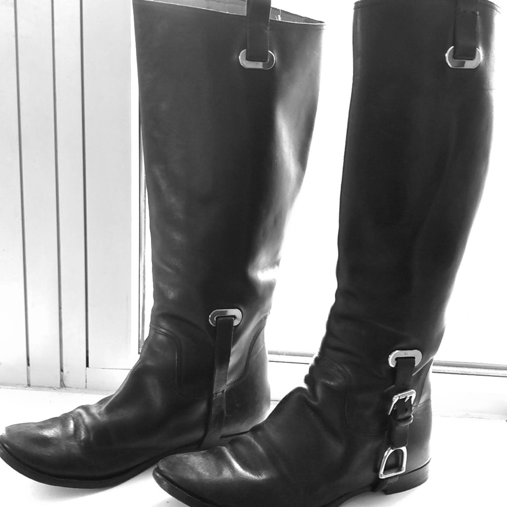 RALPH LAUREN COLLECTION BLACK RIDING BOOTS